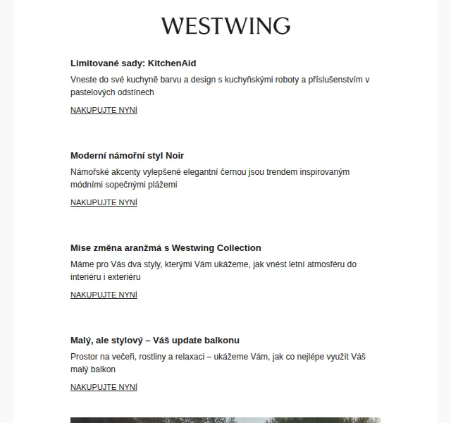 Westwing: KitchenAid ve slevě a námořní styl – červenec 2026 | Nuslet.cz