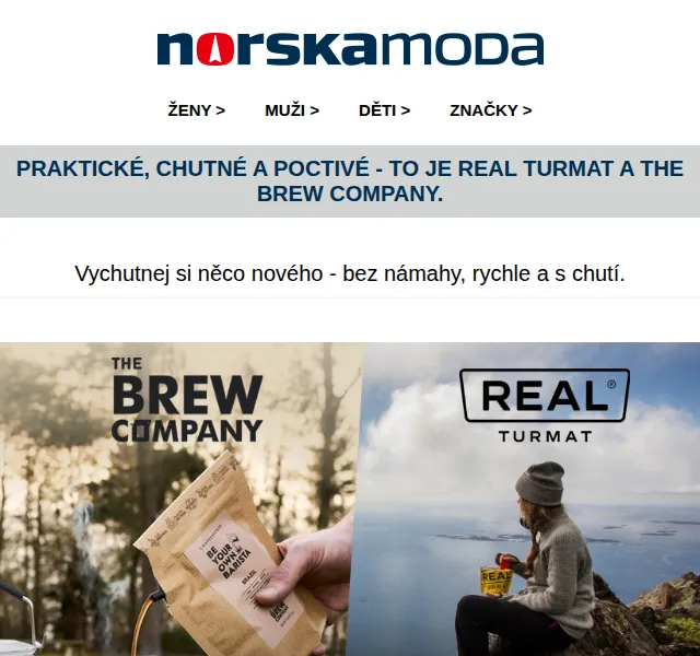 Norskamoda.cz: Káva The Brew Company a outdoor vybavení – červenec 2026 | Nuslet.cz