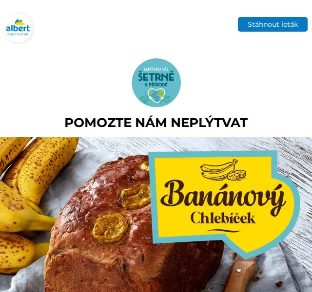 Albert: Banánový chlebíček a recepty proti plýtvání – červenec 2026 | Nuslet.cz