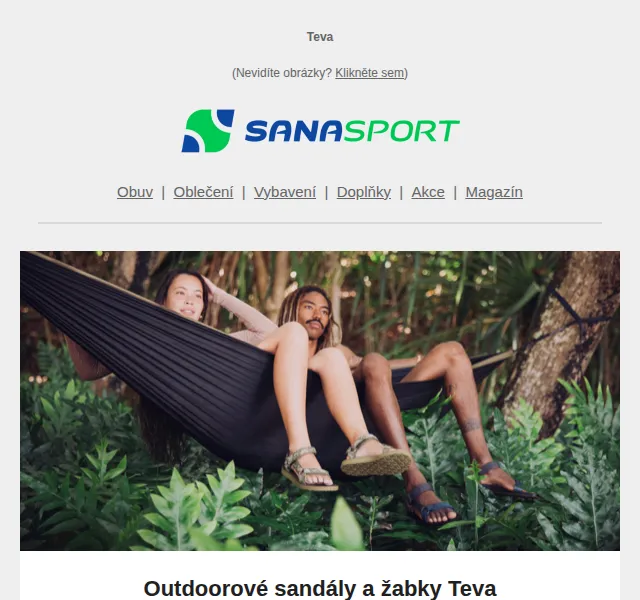 Sanasport: Outdoorové sandály a žabky Teva – červen 2026 | Nuslet.cz