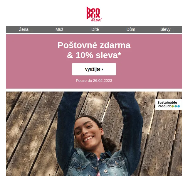 bonprix: Poštovné zdarma & 10% sleva – červen 2026 | Nuslet.cz
