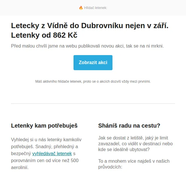 Cestujlevne.com: Letenky Vídeň – Dubrovník od 862 Kč – červen 2026 | Nuslet.cz