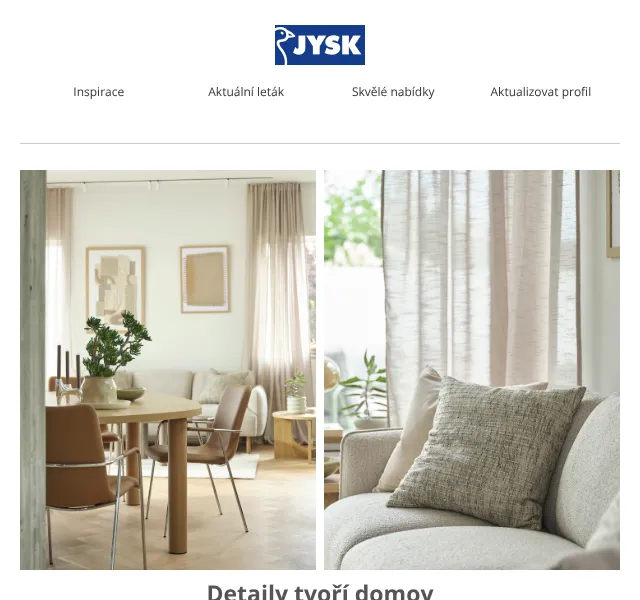 JYSK: nový nábytek až -33 % – září 2026