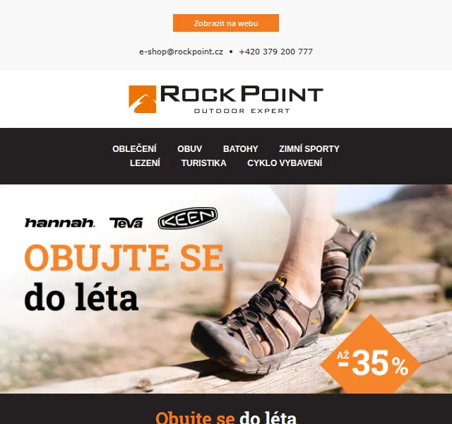 Rock Point: Sleva až 41 % na sandály Keen, Teva, Hannah – červenec 2026 | Nuslet.cz