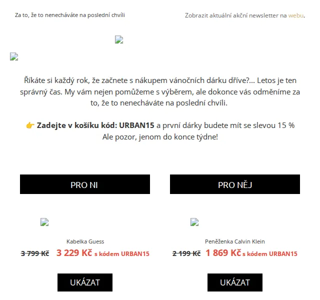UrbanStore: první vánoční dárky s 15% slevou – červen 2026 | Nuslet.cz