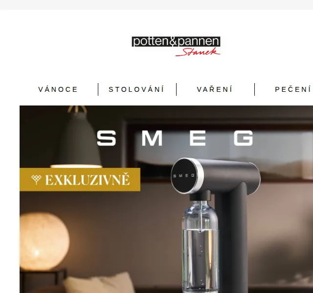 Potten & Pannen: SMEG výrobník sody za 4 290 Kč – červenec 2026 | Nuslet.cz
