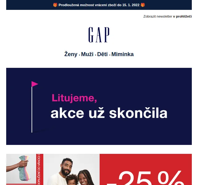 GAPstore.cz: Sleva 25 % na vše – prosinec 2021 | Nuslet.cz