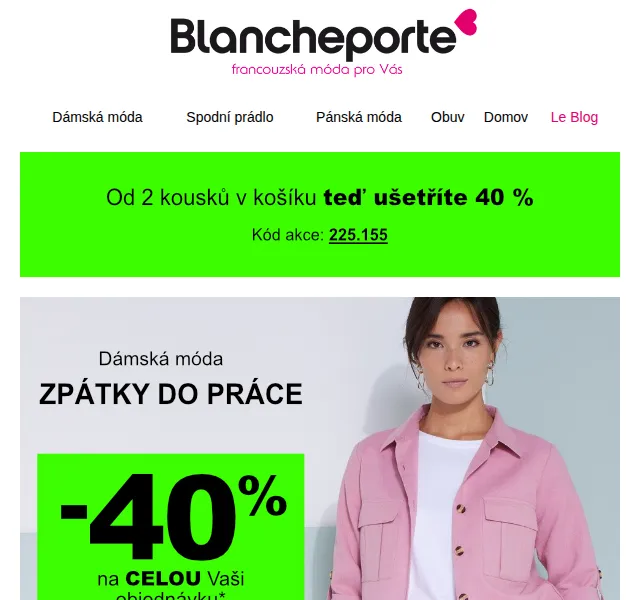 Blancheporte: -40 % na outfity do kanceláře – červenec 2026 | Nuslet.cz