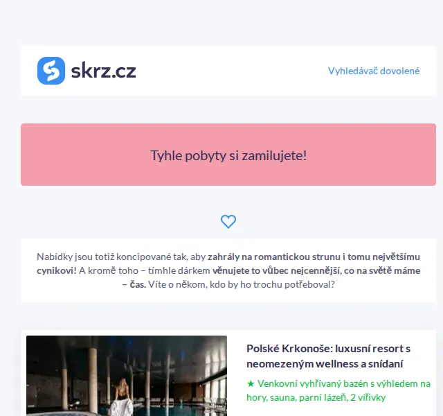 Vánoce na Skrz: Romantické pobyty od 2 299 Kč – červenec 2026 | Nuslet.cz
