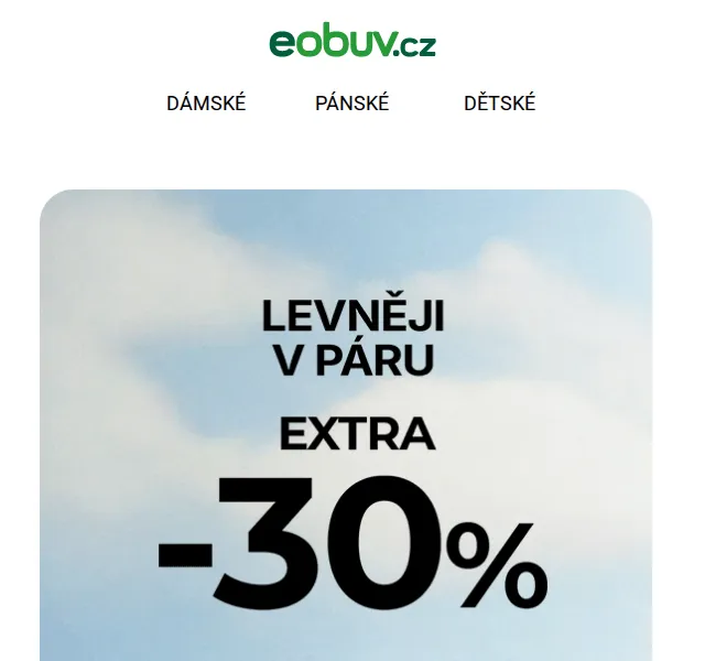 eobuv.cz: Sleva 30 % na 2 páry – červenec 2026 | Nuslet.cz
