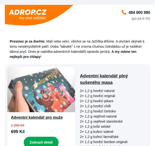 Adrop.cz: Adventní kalendář pro muže od 699 Kč – červenec 2026 | Nuslet.cz