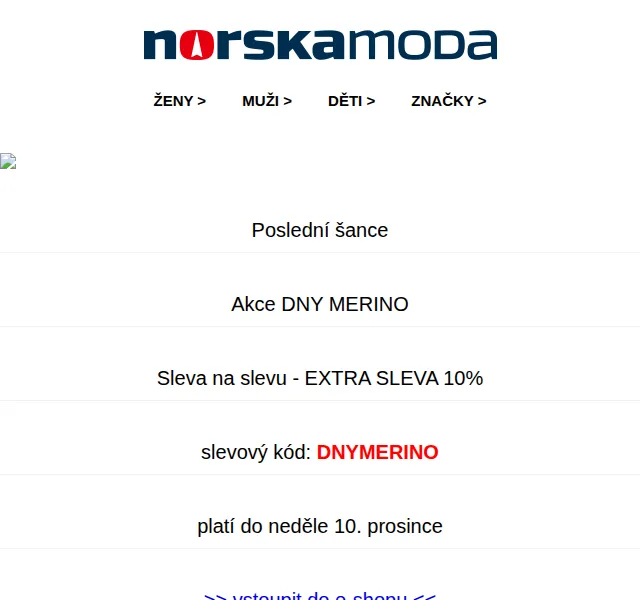 Norskamoda: Extra sleva 10 % na merino – prosinec 2023 | Nuslet.cz