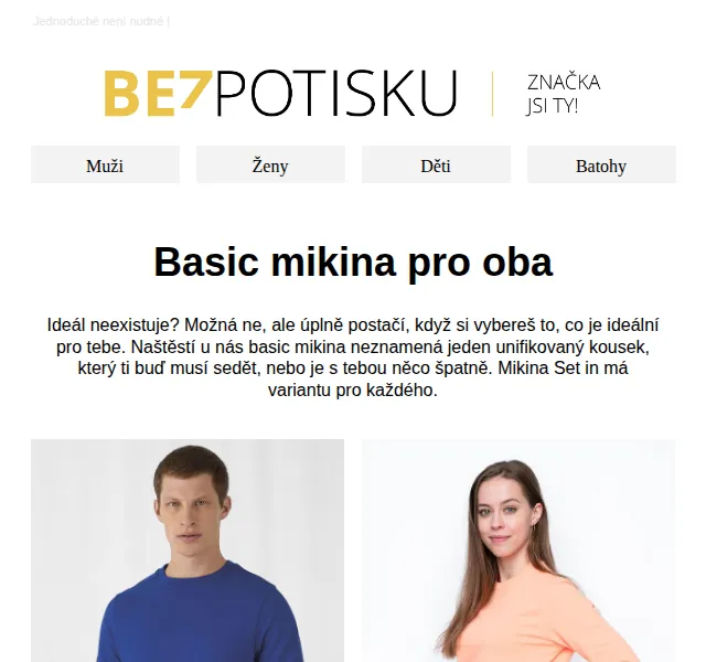 BezPotisku: Basic mikina Set in – červen 2026 | Nuslet.cz