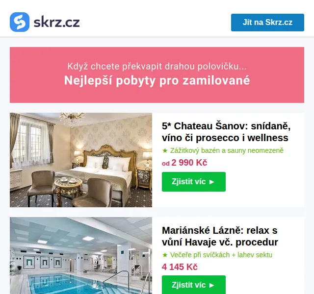 Skrz: Romantické silvestrovské pobyty od 1 400 Kč – červenec 2026 | Nuslet.cz