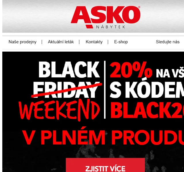 Asko Nábytek: Black Weekend – červen 2026 | Nuslet.cz