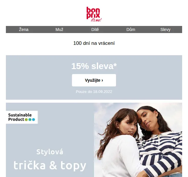 bonprix: 15% sleva na vše – červen 2026 | Nuslet.cz