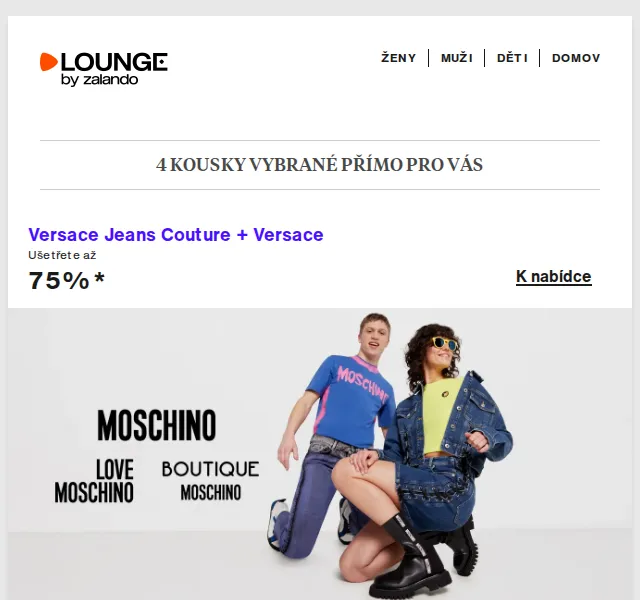Lounge by Zalando: Versace, Love Moschino, Minus – sleva až 75 % | červenec 2026 | Nuslet.cz