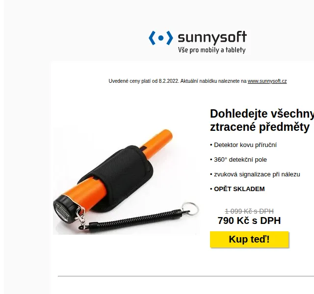Sunnysoft: Detektor kovu, Xiaomi Oclean, laser od 399 Kč – červenec 2026 | Nuslet.cz