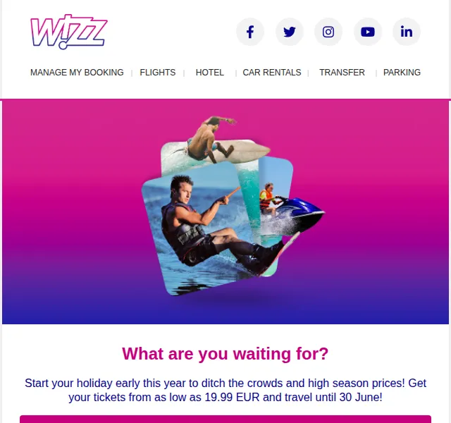 Wizz Air: Letenky od 19,99 EUR – červenec 2026 | Nuslet.cz