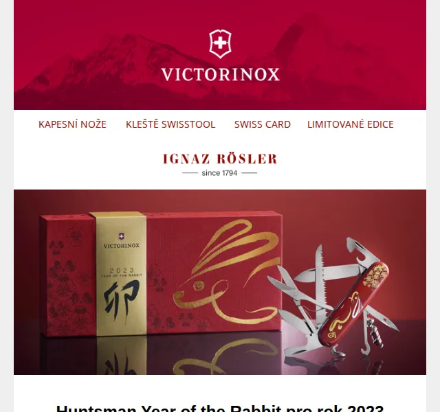 Ignazrosler.cz: Victorinox Huntsman Year of the Rabbit – červen 2026 | Nuslet.cz
