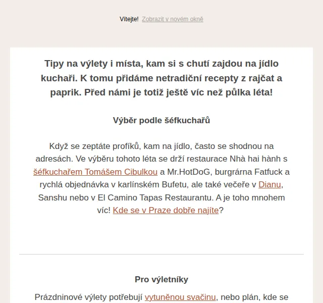 Jídlo a radost: Letní gastro tipy – červenec 2026 | Nuslet.cz