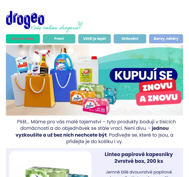 Drogeo: Opakovaně nakupované produkty – květen 2026 | Nuslet.cz