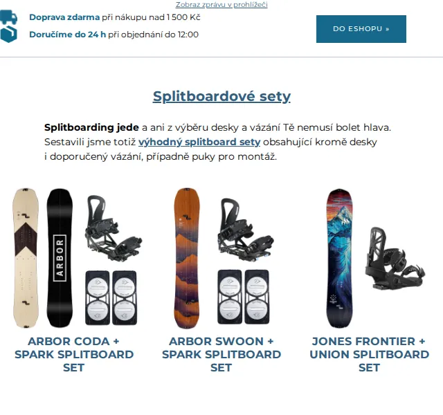 SNOWBOARD ZEZULA: Splitboard sety Spark R&D – červen 2026 | Nuslet.cz