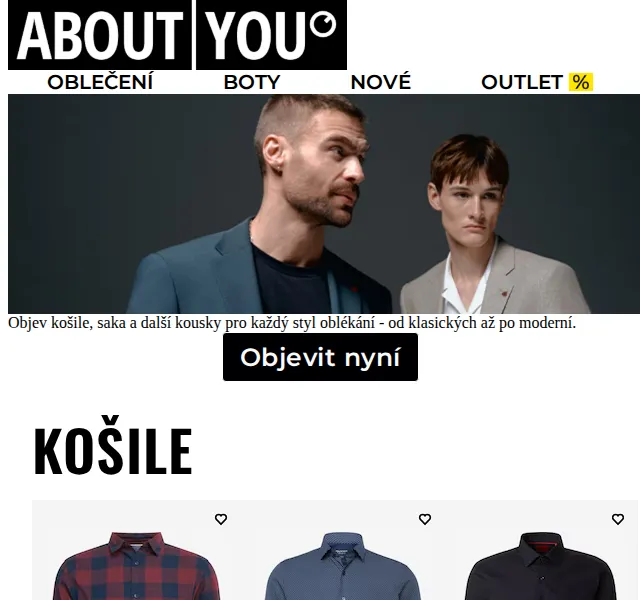 ABOUT YOU: košile, saka a nová kolekce – červenec 2026 | Nuslet.cz