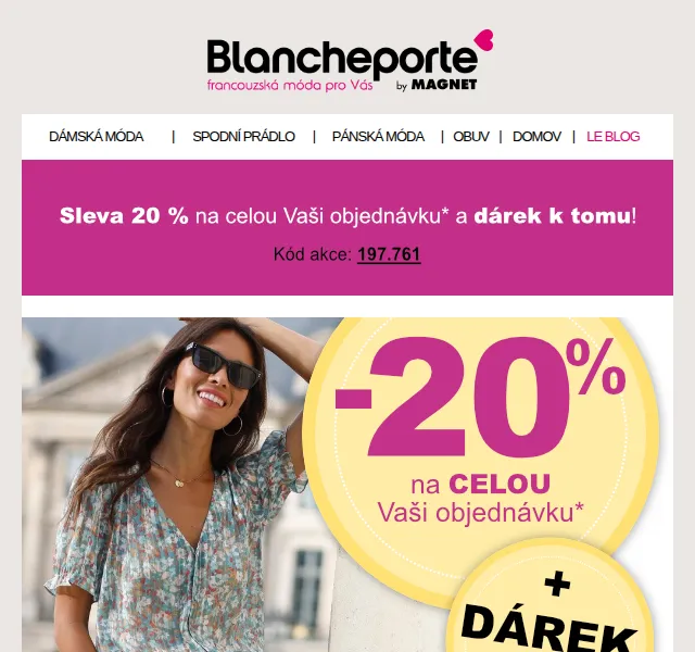 Blancheporte: -20 % na vše do 31. 8. 2023 – červenec 2026 | Nuslet.cz
