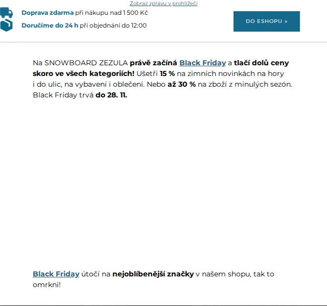 SNOWBOARD ZEZULA: Black Friday slevy 15–30 % – červen 2026 | Nuslet.cz