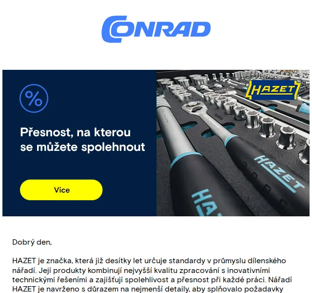 Conrad Electronic: HAZET nářadí se slevou až 7 % – červenec 2026 | Nuslet.cz