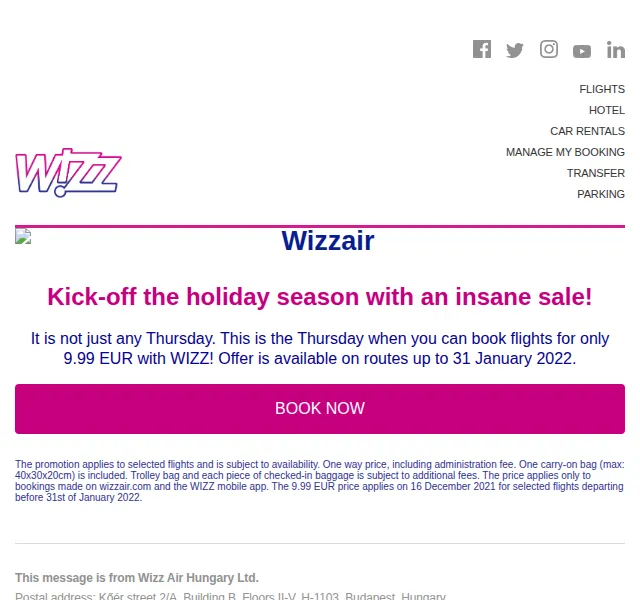 Wizz Air: Letenky od 9.99 € – červenec 2026 | Nuslet.cz