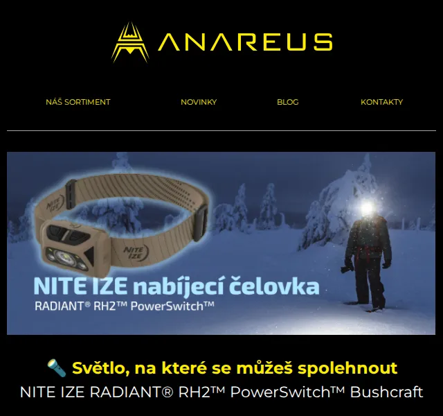 ANAREUS: NITE IZE RADIANT RH2 Bushcraft 700 lm – červenec 2026 | Nuslet.cz