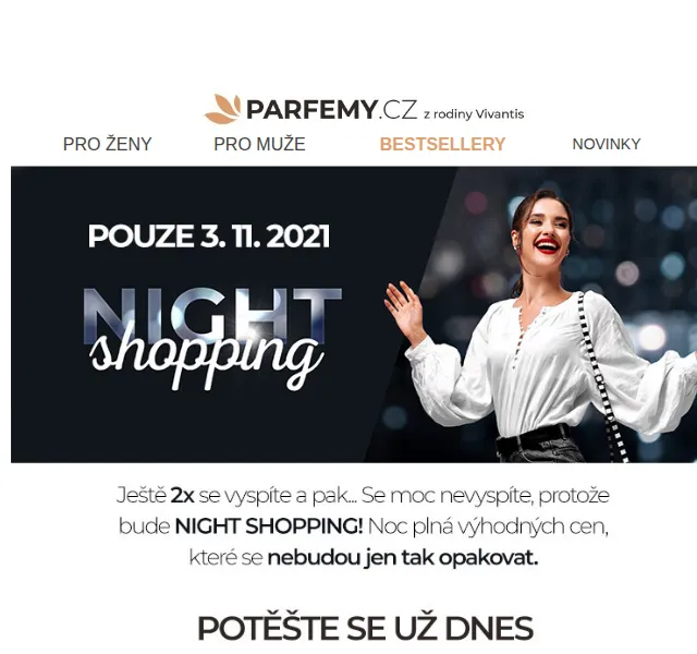 Parfemy.cz: Night Shopping 2026 – parfémy a kosmetika | červen 2026 | Nuslet.cz
