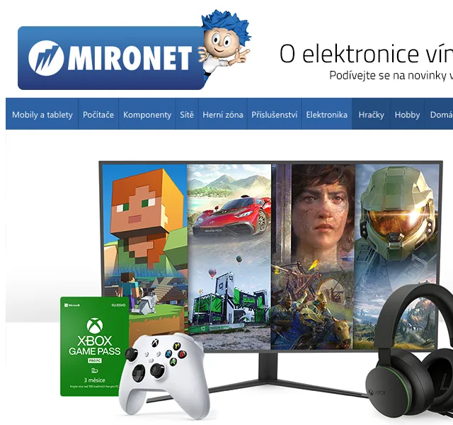Mironet: PC příslušenství a Game Pass s 33% slevou – červen 2026 | Nuslet.cz