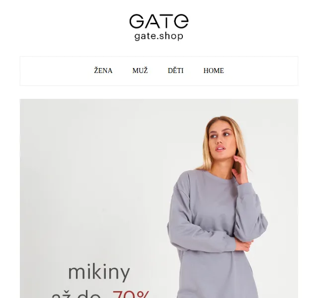 gate.shop: Mikiny slevy až 70 % – červenec 2026 | Nuslet.cz