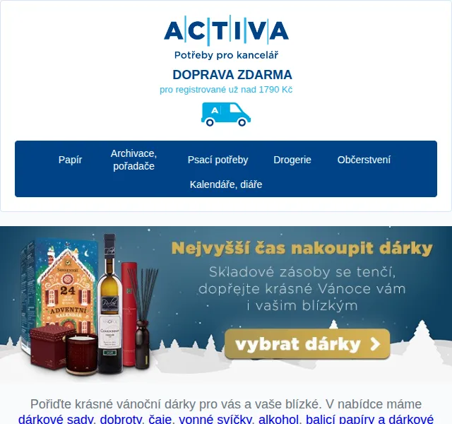 obchod.activa.cz: vánoční dárky a slevy až 11 % – červenec 2026 | Nuslet.cz