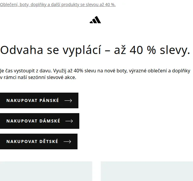 Adidas: Sezónní sleva až 40 % – červenec 2026 | Nuslet.cz