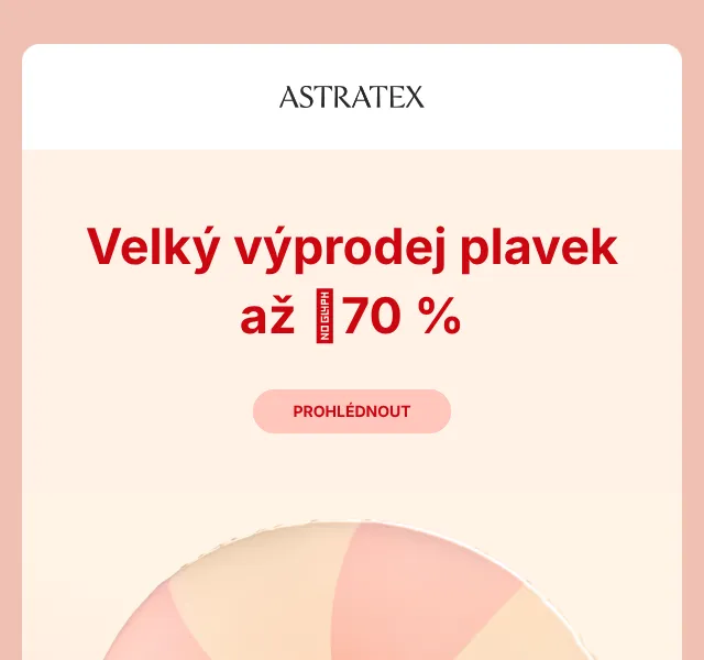 Astratex.cz: Plavky až −70 % + 2+1 zdarma – srpen 2026
