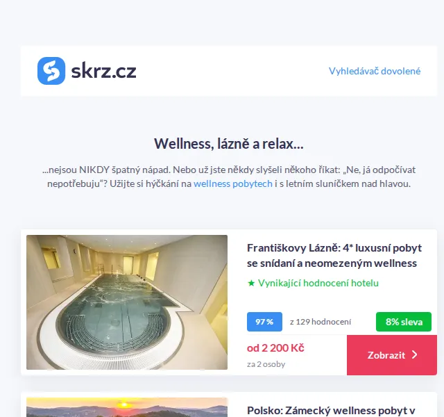 Vánoce na Skrz: wellness pobyty od 2 200 Kč – červenec 2026 | Nuslet.cz