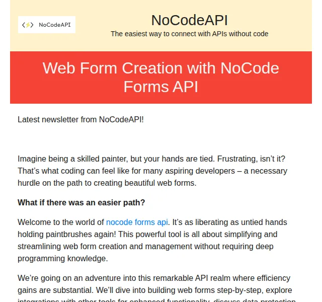 NoCodeAPI Marketing: No-Code Forms API – červenec 2026 | Nuslet.cz