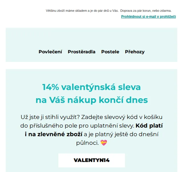 Výprodej povlečení: 14% sleva na vše – červenec 2026 | Nuslet.cz