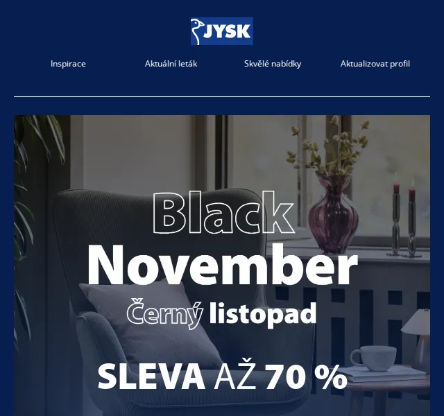 JYSK: Black November se slevami až 70 % – červenec 2026 | Nuslet.cz