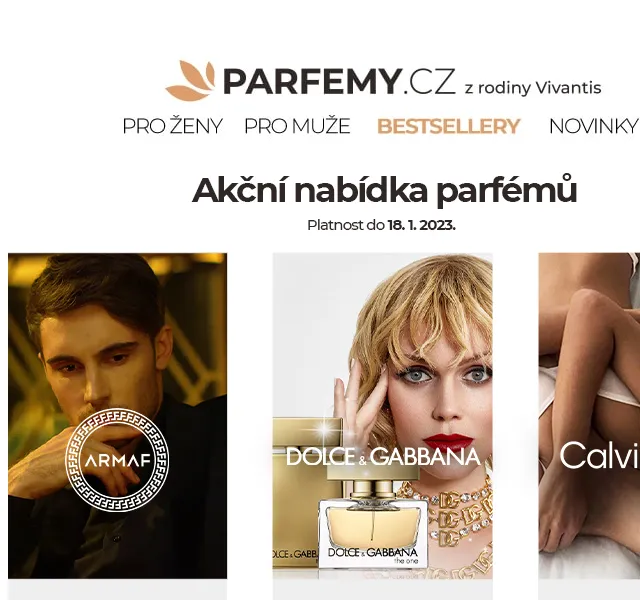 Parfemy.cz: Parfémy Armaf, Dolce & Gabbana a Calvin Klein – červen 2026 | Nuslet.cz