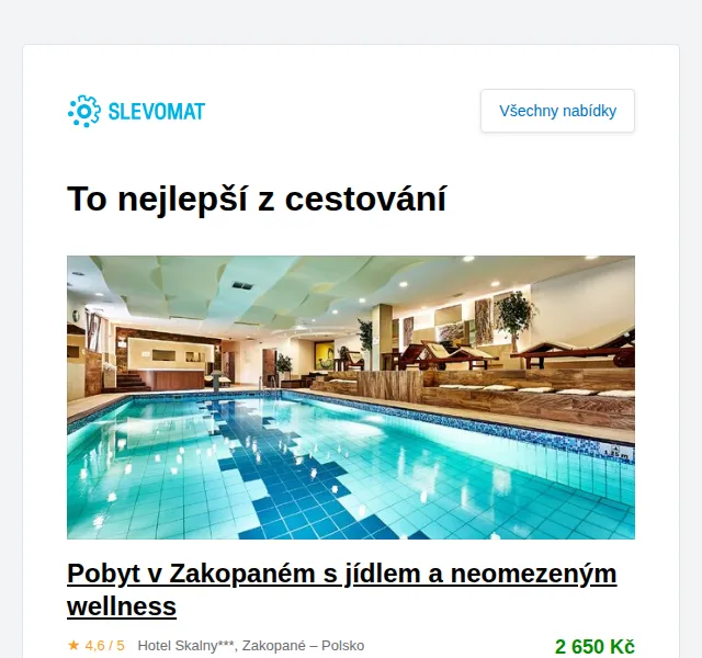 Slevomat: Pobyt v hotelu Skalny Zakopané – červenec 2026 | Nuslet.cz