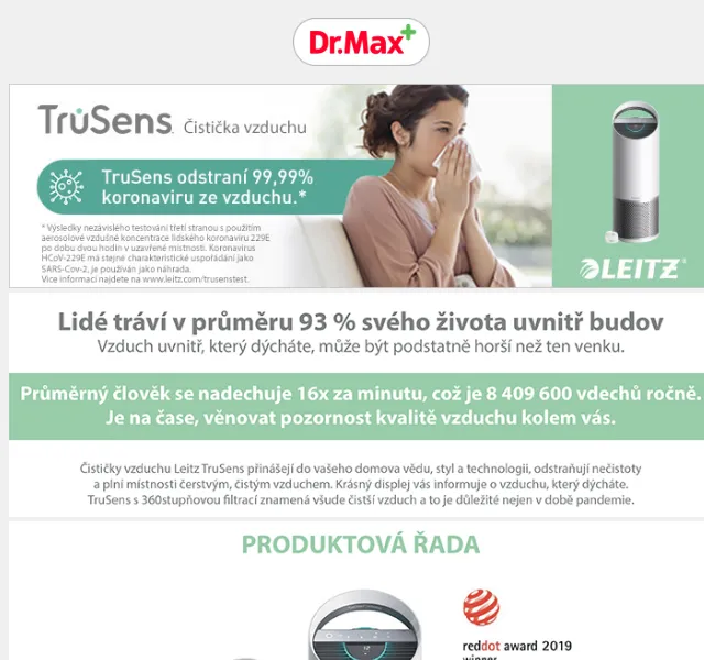 Dr.Max E-shop: Čistička vzduchu TruSense 99,99% – červen 2026 | Nuslet.cz