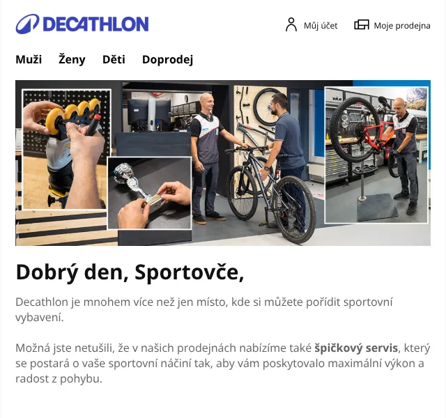 Decathlon: Servis kol, raket a vybavení – květen 2026 | Nuslet.cz