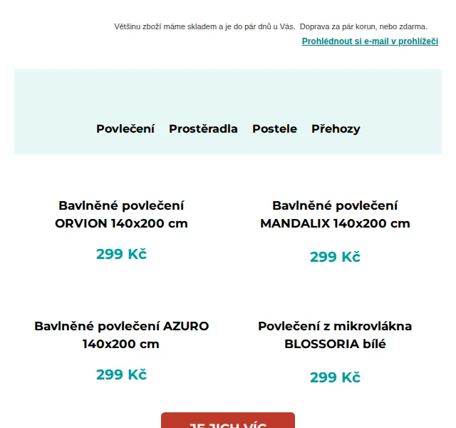 Výprodej povlečení: Povlečení od 299 Kč – červenec 2026 | Nuslet.cz
