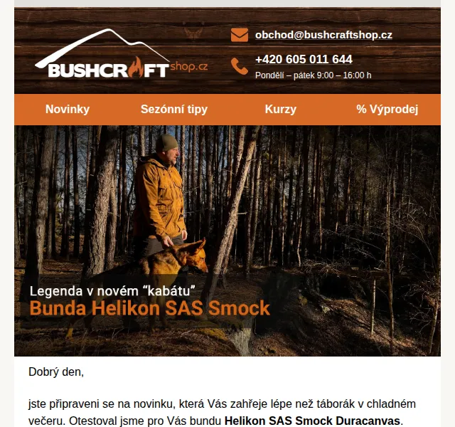 Bushcraftshop: Bunda Helikon SAS Smock – červenec 2026 | Nuslet.cz