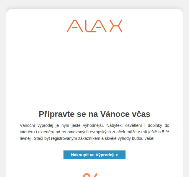 ALAX nábytek: Vánoční výprodej, slevy Narbutas a Capisco – listopad 2026 | Nuslet.cz